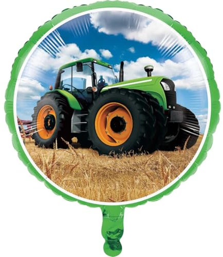 Folienballon * TRAKTOR * als Geschenk und Deko für Kindergeburtstag und Kinderparty | 46cm groß, für Helium ud Luft | Bauernhof Farm Partydeko Luftballons Ballons