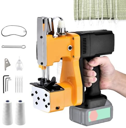 Tragbare Nähmaschine für Makita 18V Akku, Akku Sacknähmaschine Elektrische Beutelverschließmaschine Sacknähmaschine Abdichtmaschine für Gewebesack, Papiersack, Sandsack, Jutesack, Getreidesack
