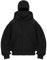 PADOLA Uomo Felpe con Cappuccio Balaclava Cappello da Passamontagna con Cerniera Zip Hoodie Primavera Giacca Manica Lunga Pullover (M,Nero)