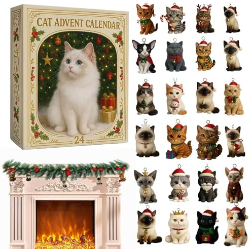 Katzen-Weihnachtscountdown Künstlerische Ornamentplanung