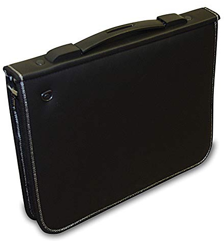 A4 Green Padded Professional Leather-Look Ringed Portfolio – Stylish & Durable Presentation Portfolio with Zip Closure & Binder Rings for Documents & Artwork
