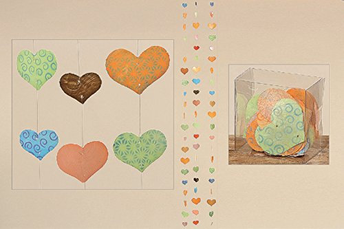 Capiz Herz Muschel Girlande Mobile Windspiel Muschelgirlande Deko herzförmig perlmutt orange Stückpreis