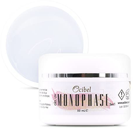Gel Monophase 3en1 50g Sans TPO/HEMA - CLEAR = Base + Construction + Finition - Auto-égalisant - Renforcer Gainage, Rallonger Extension, Modeler.