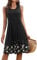 KILIG Summer Dresses for Women UK Beach Casual Sundress Ladies Sleeveless Tank Dress Midi Floral Cover Ups (A1-Black, M)