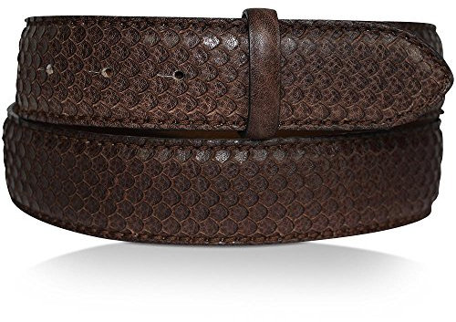 REPTILES HOUSE Gürtelband Leder, Schlangenprägung, Dunkelbraun, Breite: 4 cm, 90 cm