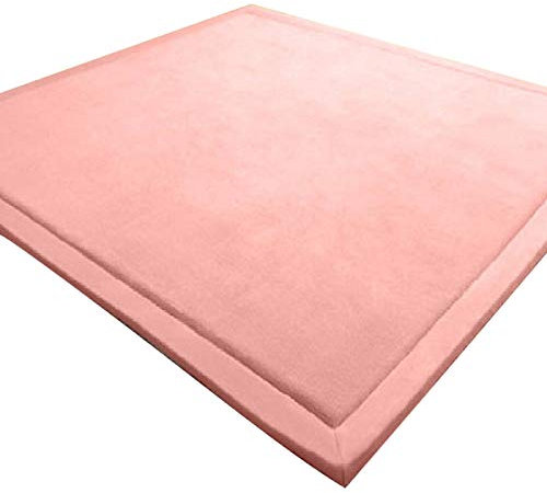 LEHOUR Tappeto di Velluto Corallo Ispessimento per Bambini Coperta strisciante Tappeto Morbido per Bambini Tatami Tappetino Antiscivolo per Bambini (Rosa, 150 * 200CM)