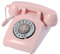 TelPal Pink Telephones, Corded Telephone Classic Rotary Dial Home Phones Antique Vintage Phone of 1930s Old Fashion Business Telephone Home Office Decors