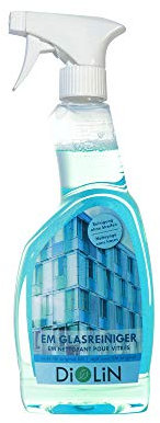 DiOLiN EM Glasreininger 500ml mit Sprühkopf I Kraftvoller Bio Glas- und Flächenreiniger mit EM-Technologie Istreifenfrei sauber und vollständig biologisch abbaubar