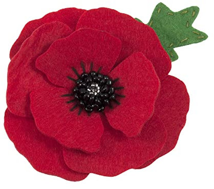 Trimits Felt Decoration Kits, 10 x 12cm, Poppy Brooch