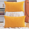 Madizz 2er Set Samt Dekorativ Zierkissenbezüge Luxus Stil Kissenbezug für Sofa für Schlafzimmer Gelb 30x50 cm Rechteckigig