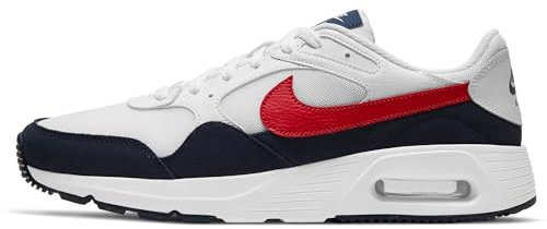 Nike Air Max SC, Herren-Sneaker, Weiß/University Red-Obsidian, 43 EU