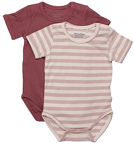 MINYMO Unisex Baby Body SS (2-pack) Baby- und Kleinkind T-Shirt-Satz, 80