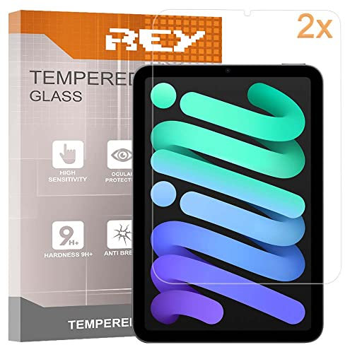 REY 2X Protector de Pantalla para IPAD MINI 6ª GEN (8,3) (2021) - 7ª GEN 8,3 2024, Cristal Vidrio Templado Premium, Tablet