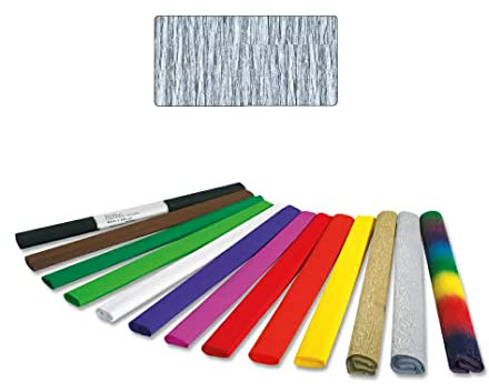 Krepp-Papier, 1 Rolle, 50x250 cm, Silber