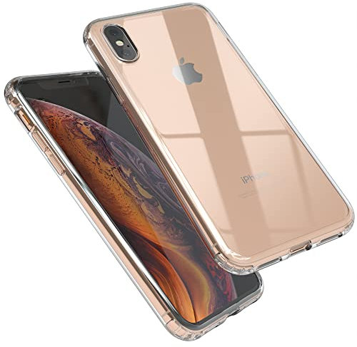 EAZY CASE Custodia Premium Crystal in TPU compatibile con iPhone X in silicone con protezione per fotocamera, cover sottile, custodia per smartphone, cover in silicone, backcover trasparente