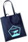 Stofftasche Dinosaurier T-Rex personalisiert | mit Namen bedruckter Jutebeutel Stoffbeutel für Jungen | Dino-Design Kinder-Tasche Schule, KiTa (dunkelblau)