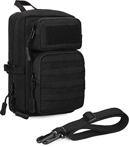 Huntvp Kleine MOLLE Tasche Taktische Handytasche Wasserdicht Schultertasche Militär Utility Pouch Werkzeugtasche für Gürtel Weste Rucksack Outdoor, Schwarz