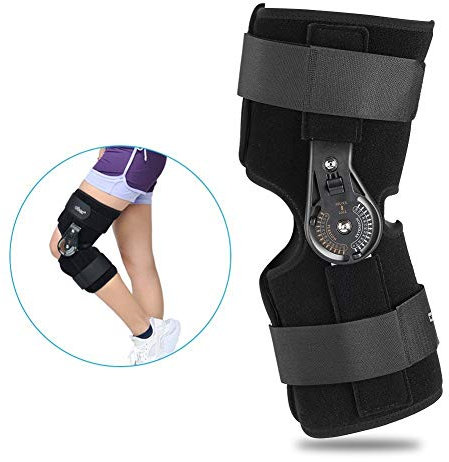 Knieschiene für orthopädische Bandverletzung, Knieorthese Verstellbare Kniestütze Sicherheitsschutz für Knie mehr Stabilität und Unterstützung, Kniebandagen beim Sport Stützend