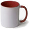 Tazas de cerámica con Interior y asa de Color Calidad (A) | Ideales para ser Impresas Mediante la sublimación | Material de Calidad (A) | Color Granate
