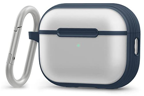 CYRILL von Spigen AirPods Pro 2 (2022) Hülle, Color Brick Kompatibel mit AirPods Pro 2 (2022) Case LED Sichtbar & Soft TPU mit halbdurchsichtige PC mit Karabiner Stoßfeste - Deep Sea