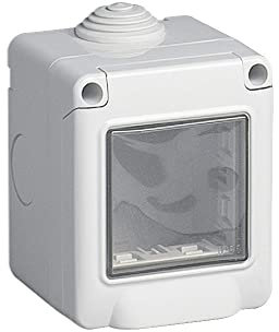 Vetrineinrete® Cassetta con coperchio idrobox per esterno a 2 3 4 posti compatibile con vimar plana custodia per interruttori ip55 (2 Posti)