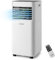 COSTWAY 7000/9000BTU Portable Air Conditioner, 4 in 1 Mobile Cooler, Dehumidifier with Sleep Mode, Remote Control, 2 Fan Speeds, 24H Timer, LED Display & Protective Function (7000BTU,Black+White)