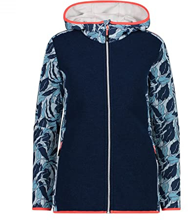 CMP - Stretch-Fleecejacke für Damen mit fester Kapuze, Kristallblau-blaue Tinte, D36