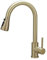 Heable Grifo mezclador para fregadero de cocina con rociador extraíble dorado cepillado, grifo de cocina extraíble de arco alto de un solo mango, grifo de cocina con accesorios estándar del Reino
