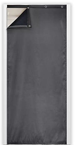 Guest Ruyunlai Thermal Blackout Winter Insulation Insulated Heavy Thick Front Cold Protection Door Draft Curtains For Bedroom Winter Lining Energy Saving HT-40 Dark grey 70 x 230 cm