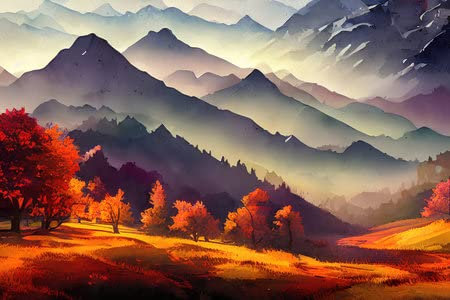 adrium Acryl-Bild 50 x 30 cm: herbst in den bergen farbabbildung(195682448)