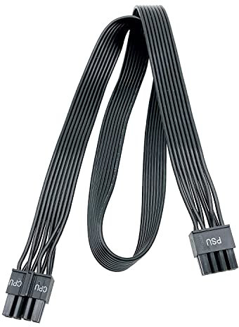 HABAGOU CPU Cable for Corsair, 70CM Male to Male 8 Pin to 4+4 Pin EPS CPU Power Cable for Thermaltake Modular Power Supply (27'') (Black 18AWG)