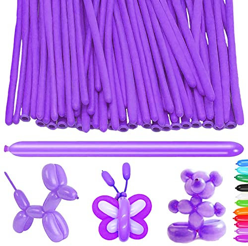 YOUYIKE 100 Stück Modellierballons, Lange Luftballons zum Formen, Modellier Luftballons für Tiere, Magischer Ballon, für Geburtstage Veranstaltungen Dekoration, Partys, Hochzeiten (Helles Lila)