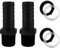 2 Sets PVC Bulkhead Fitting 1 Inch PVC Bulkhead Water Tank Connector Adapter Fitting with Rubber Seal Rings and Locking Nuts for Rain Barrels, Water Tanks, Aquariums (Black)