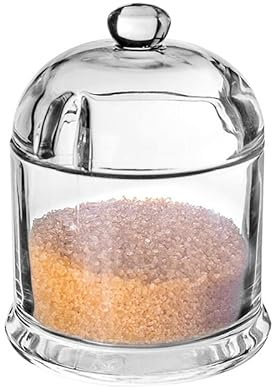 Pullmer Zuckerdose aus Glas mit Deckel, Zuckerbehälter aus Glas, rund, 270 ml(Zuckerdose 270ml)
