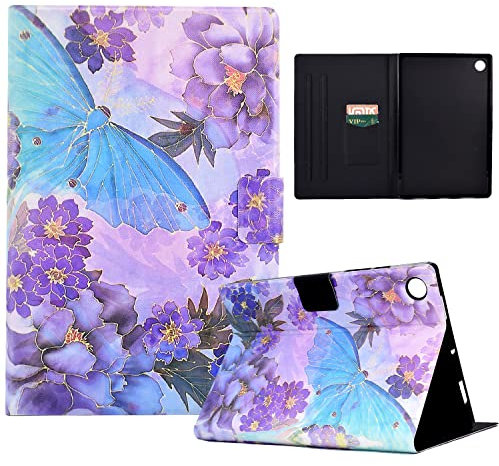 LSPCASA Galaxy Tab A8 Cover For Samsung A8 2022/2021 SM-X200/X205/X207 Stand Folio Cover Guscio Protettivo Con Funzione Auto Wake/Sleep Cover Galaxy A8 Tab Peonia Farfalla