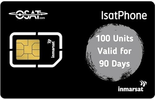OSAT Inmarsat Isatphone 2 & Pro Prepaid-SIM-Karte – 100 Einheiten/90 Tage Gültigkeit für Satellitentelefone – bereit zur Aktivierung von Online-, Sprach- und SMS-Textnachrichten