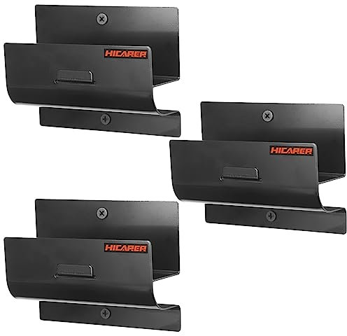 Hicarer 3 Pcs Ladder Hanger Steel Wall Mount Wheelbarrow Hanger Heavy Duty Utility Ladder Hooks for Garage Wall Versatile Garage Organizers and Storage for Folding Chair Patio Furniture (Black)