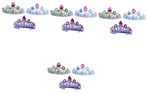 Beavorty 12 Stück Meerjungfrauen-Stirnband Hut Prinzessin Brautjungfern-Kopfbedeckung Kronen Amethyst-Tiara Kronen-Outfit Für Mädchen Meerjungfrauen-Kostüm Geburtstagskrone