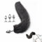 Axcroo 3 Stück Edelstahl Analplug mit Lang Fuchsschwanz Set Analkugeln Anal Perlen Klein Butt Plug Dilatator Analdildo Cat Fox Tail Sexy Cosplay SM Erotik Sexspielzeug Für Frauen Paare (Schwarz)