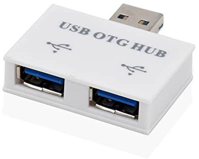 Louttary Adaptateur Hub USB 2.0 - Prise mâle vers double chargeur - 2 ports - Pour PC - Accessoires informatiques - Hub répartiteur USB 2.0 - 2 ports - B