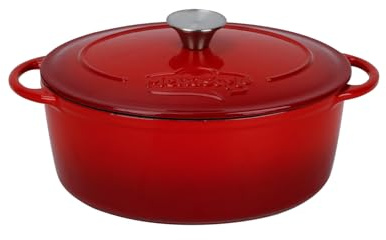MENASTYL - COCOTTE COLETTE OVALE 4L 27X21CM EN FONTE ÉMAILLÉ ROUGE - 6020101
