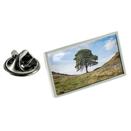 Sycamore Gap Tree Image Rectangle Lapel Pin Badge