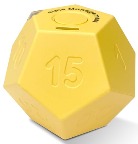 CreaViva Cube Pomodoro Timer, wiederaufladbar, klein, niedlich, Timer für Kinder und Klassenzimmer, Küche, Kochen, Workout und Studium, Countdown, Zeitmanagement-Werkzeug (Honiggelb)