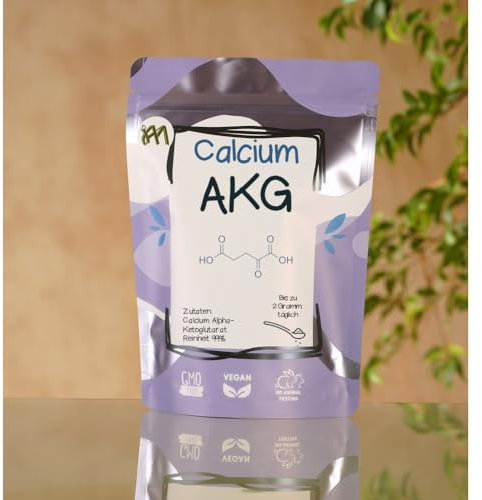 Calcium Alpha-Ketoglutarat CaAKG Großpackung 200 g | hochreines Pulver min. 99% | laborgeprüfte Premium-Qualität | pures Pulver ohne Zusatzstoffe | beste Bioverfügbarkeit