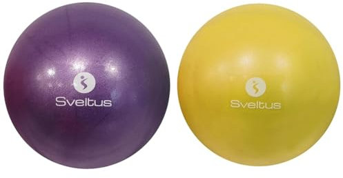 Sveltus Ballon pédagogique Adulte Unisexe, Violet, diam. 20cm +/-10% & Ballon pédagogique Adulte Unisexe, Jaune, diam. 20cm +/-10%
