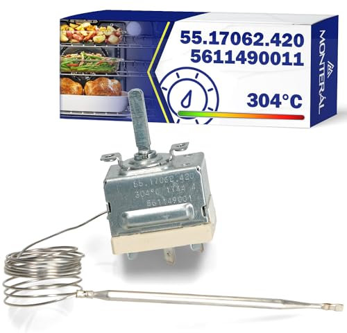 Termostato per Forno 304°C con Codice Originale 5611490011 561149001/1 3890770047 3890770245 per AEG per Electrolux per Zanussi 55.17062.420 per Ego - Garanzia di 10 Anni - MONTERAL