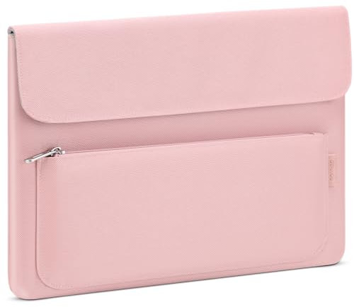 DOMISO 15.6inch Laptop Sleeve Case Water-Resistant Computer Cover Bag with Small Pocket for HP, Asus, Dell Notebook,Pink