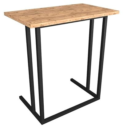 URBNLIVING Wood Laptop Table Portable C-Shape Computer Stand with Metal Legs, Ideal for Home Office Use, Providing Convenience and Style (Pine)