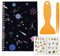 craspire A5 Blanko Stickerbuch Mit Schaber Und Pinzette Wiederverwendbare Universum Stickerbücher Sammelalbum Halter Organizer 40 Blätter Schwarzer Transparenter Einband Wasserfestes Trennpapier Zur