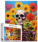 Tucocoo 1000 Piece Jigsaw Puzzles for Adults Graffiti Human Skull Jigsaw Puzzle Skeleton Men Sunflower Art 1000 Pieces Puzzles for Challenging Family Activity Game Colorful DIY Puzzle Wall Decor